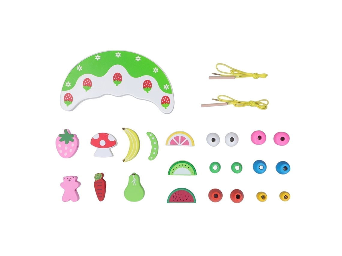 Primerox conjunto de Blocos de Madeira Balanço Frutas Colorido Brinquedo Educativo para Crianças
