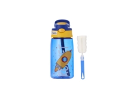 (conjunto Azul) Garrafa De Água Infantil De 480ml Com Alça E Tampa À Prova De Vazamentos, Design Criativo De Desenho Animado.