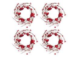 Conjunto de 4 velas em forma de coração vermelho para dia dos namorados e mãe LAXISCREED