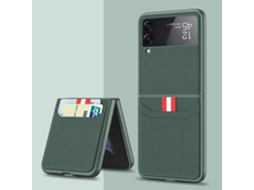 Capa Protetora De Couro Ultrafina À Prova De Choque Gkk Para Samsung Galaxy Z Flip3 5g (verde Escuro)