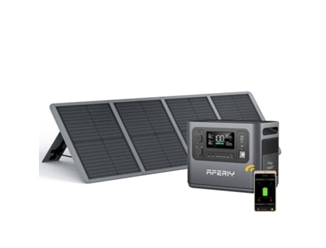Estação De Energia Portátil Aferiy 1200w 1008wh Com Painel Solar 200w, Bateria Lifepo4, Carga Rápida De 1h, 12 Portas, Ups