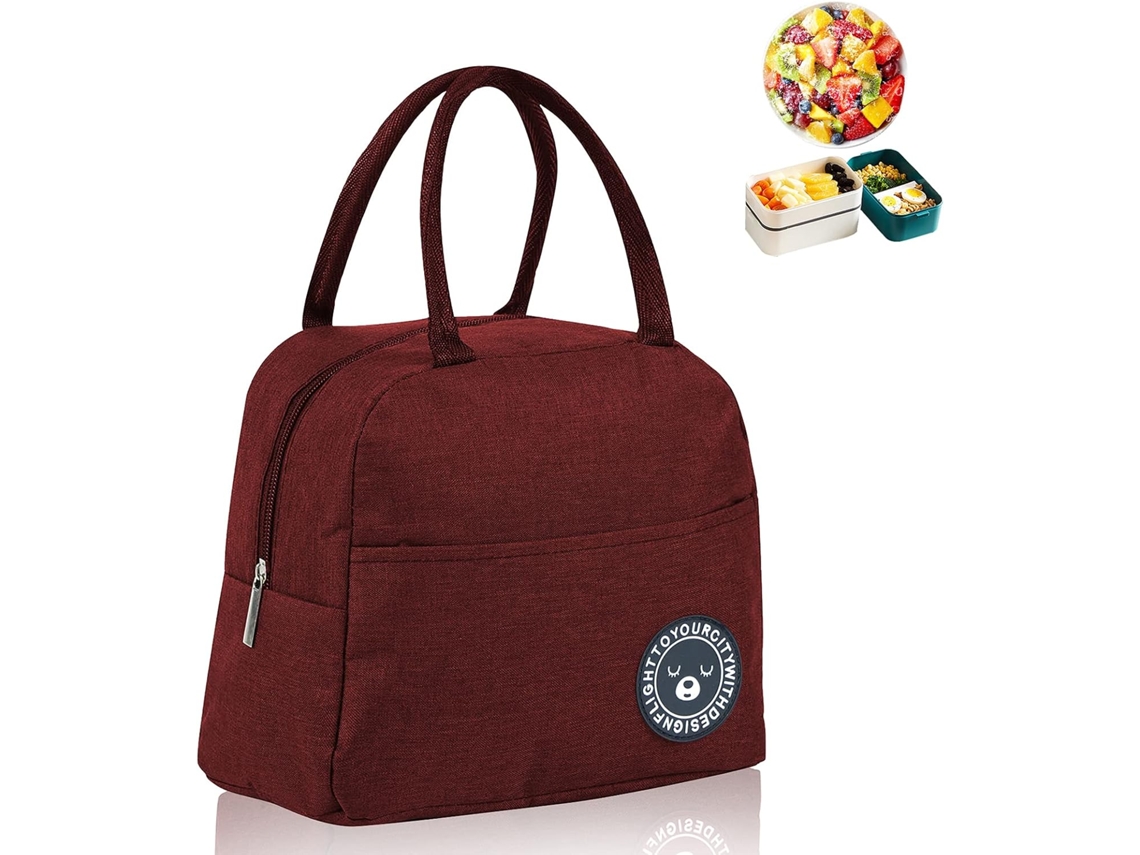 Saco Térmico Lanche Dobrável, Bolsa Isotérmica Vermelha DUREFORWARD