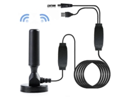 Antena De Tv Digital Hd Skywire Para Uso Interno, Alcance De 320 Km , 1080p E 4k, Cabo Coaxial De 4,8 Metros (16 Pés). Aquaforge (200 Milhas)