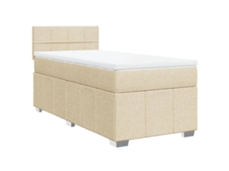 Box Spring Bed, Box Spring Beds Vidaxl Creme Tecido (90  X  200  Cm)