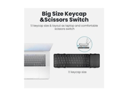 Teclado Dobrável Sem Fio com Touchpad, Recarregável, Bluetooth, para Pc, Tablet e Laptop. TAISHENGDA