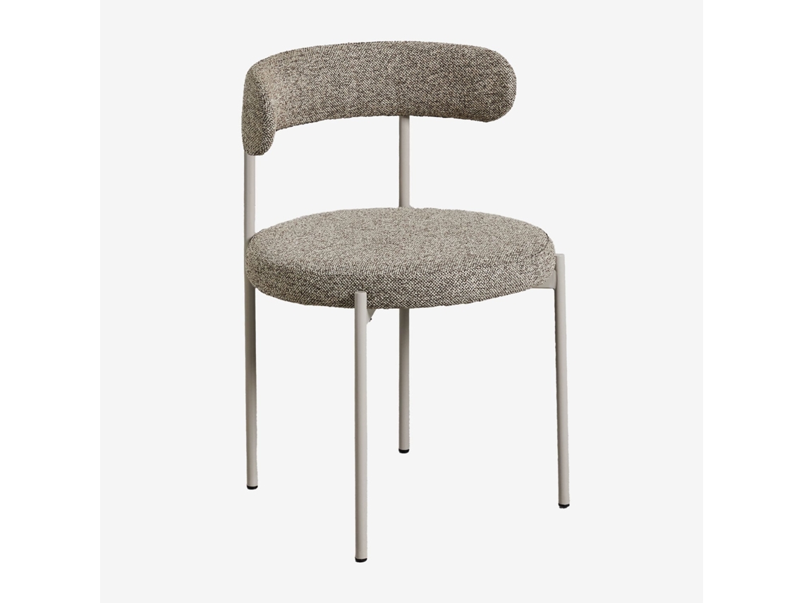 Sklum Pacote De 2 Cadeiras De Jantar Brim Em Tecido Bouclé Poliéster    Beige Claro                   Bouclé Castanho Trigo