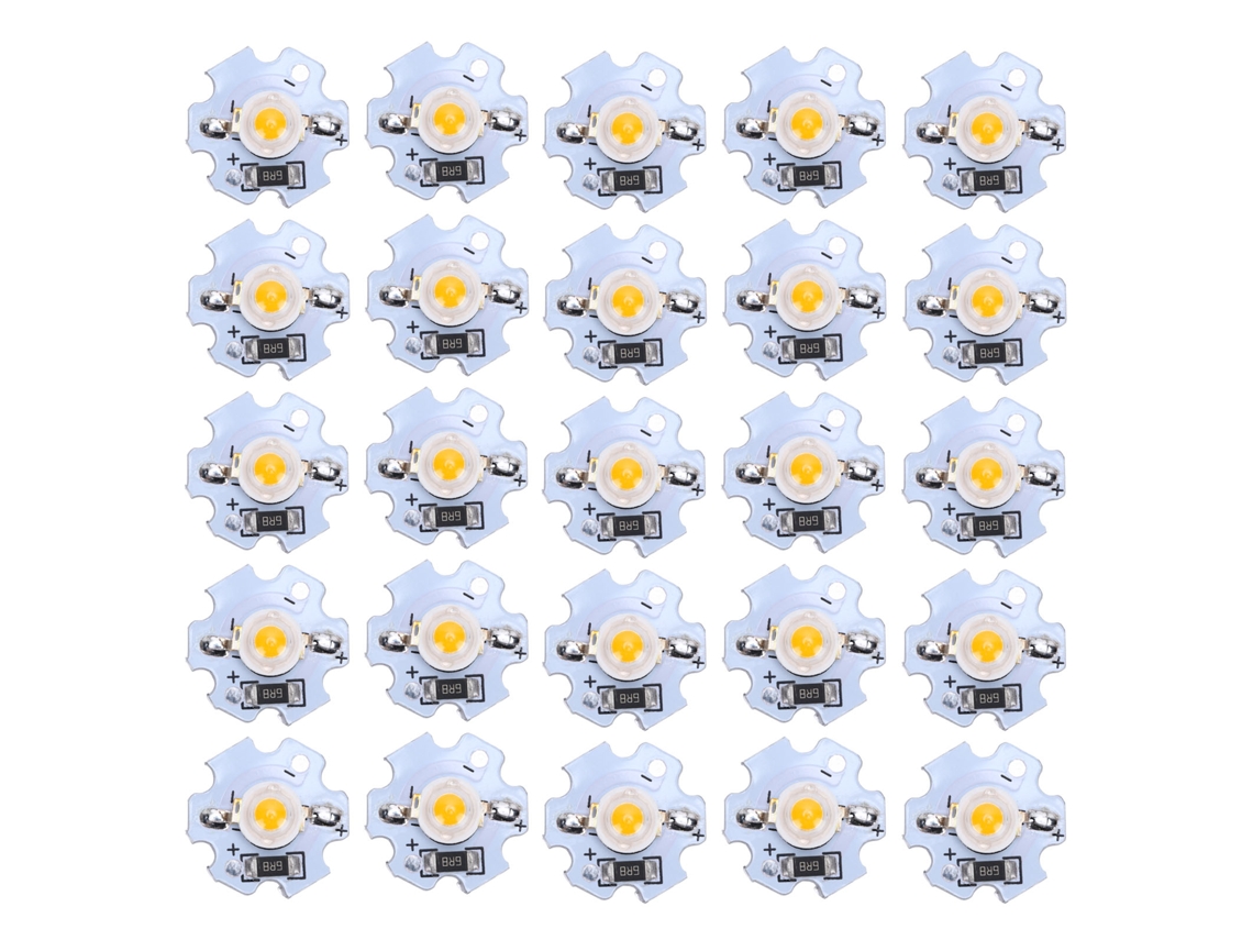 2026 25 Peças Chips Led 5v 1w 200lm Pérolas de Lâmpada Led para Focos Diy Luz Amarela 588‑590nm