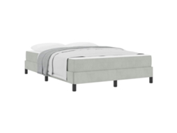 Cama Box com Colchão Cinzento Claro 160x200 cm Tecido MAISON EXCLUSIVE
