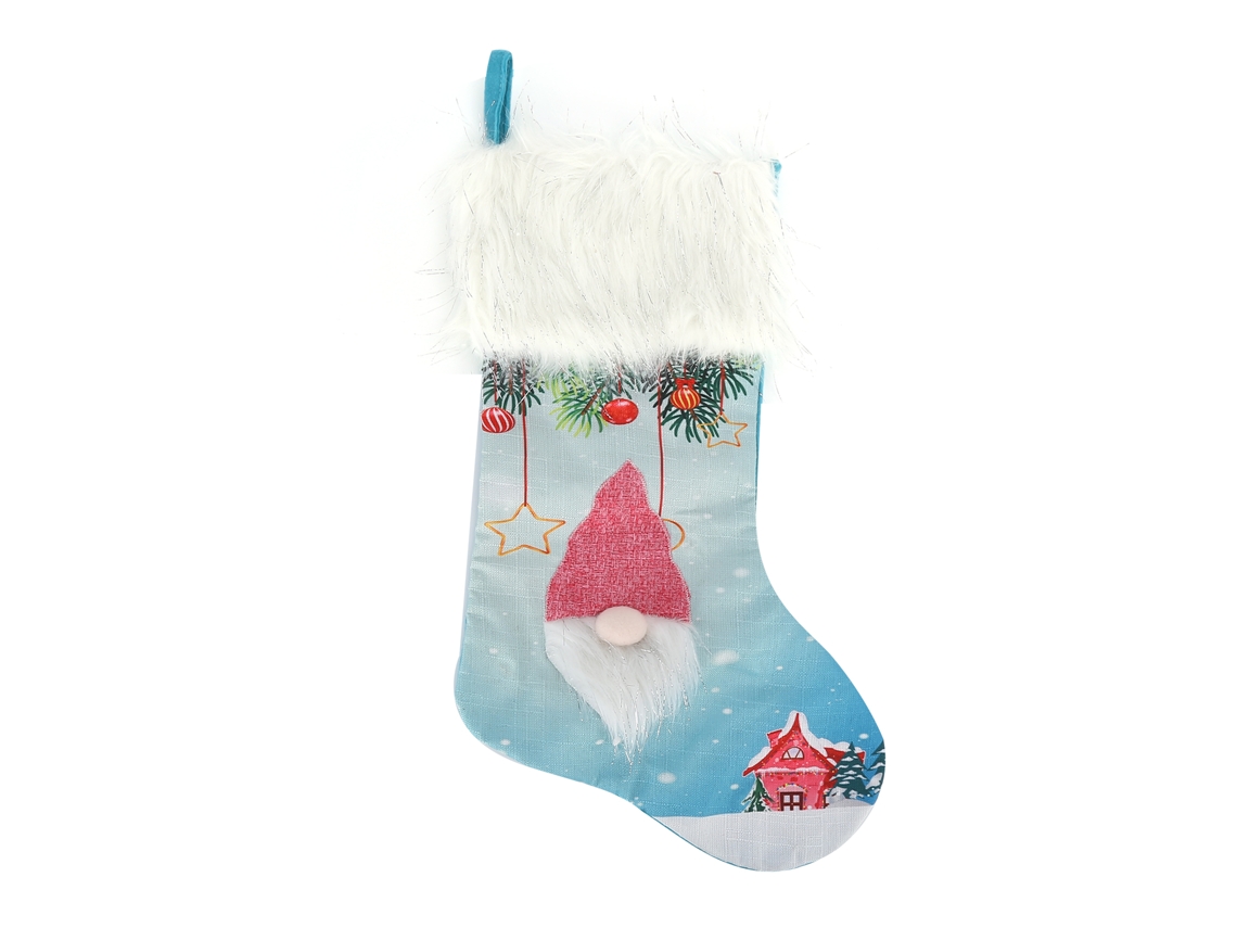 Meia de Natal Grande com Led Velho com Barba Presente Crianças