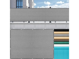 Tela De Privacidade, Guojun, 80 X 370 Cm, Hdpe, Resistente Ao Vento, Cinza