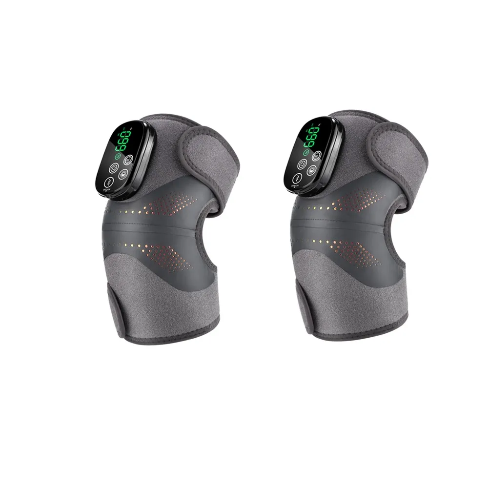 (2 Unidades) Massageador De Massagem Vibratória Com Compressa Quente E Luz Vermelha Para Articulações Dos Joelhos, Ombros E Cotovelos