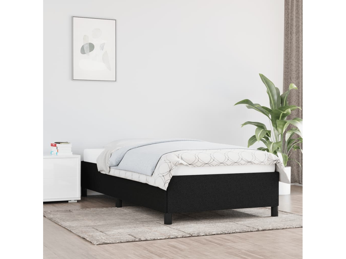 Vidaxl Estrutura De Cama Sem Colchão 80x200 Cm Tecido Preto