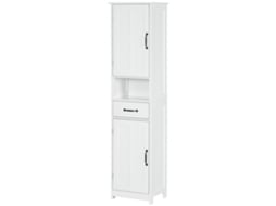 Coluna de Casa de Banho Melamina de Madeira, Mdf Cor Branco 40x30x164 cm Kleankin