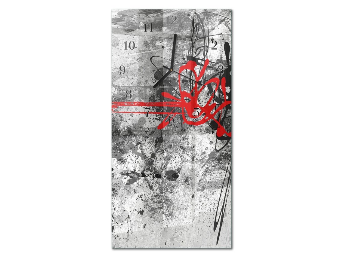 Relógio De Parede De Vidro Multicolor Espelharte (30x60 Cm)