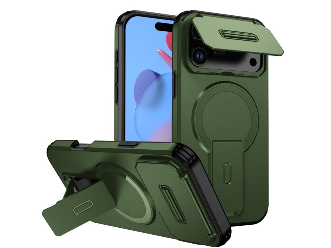 Capa Com Suporte Magsafe Para Iphone 17 Pro Max - Abertura Deslizante Com Proteção De Câmara