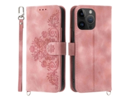 Capa Pega Inch Para Iphone 13 Pro Max Pele Sintética Rosa
