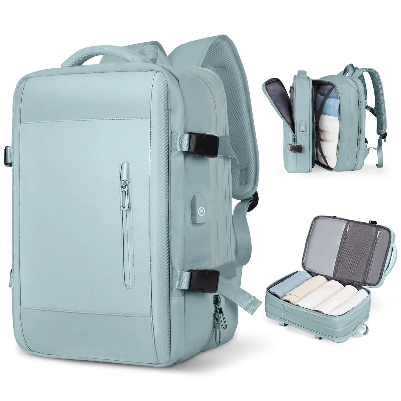 (2319-azul) Mochila De Viagem De Grande Capacidade, Bolsa Unissex Para Laptop