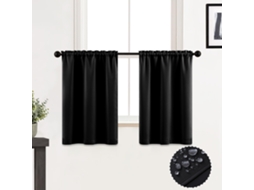 Cortinas Para Janela De Cozinha De 61 Cm Impermeáveis E Bloqueadores De Luz Para Caravanas,reboques Acessórios De Interior Preto Btforus
