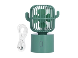 Ventilador de mesa mini cacto com vibração carga USB silencioso para escritório casa estudante MARCA