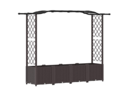 Conjunto 1 Canteiro De Jardim Elevado Vidaxl Castanho Polipropileno (204 X 40 X 138 Cm)