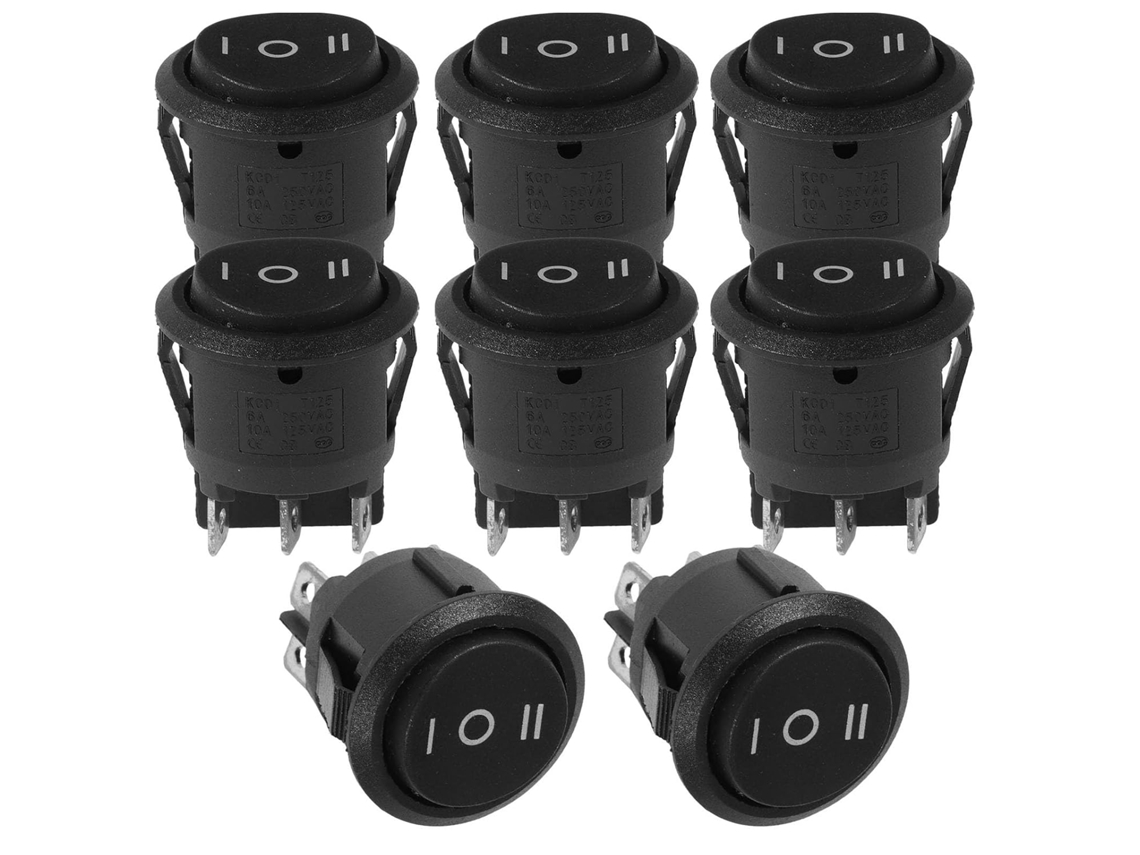 Conjunto de 8 interruptores de alavanca com posições para pinho, para carro, barco e eletrodomésticos.