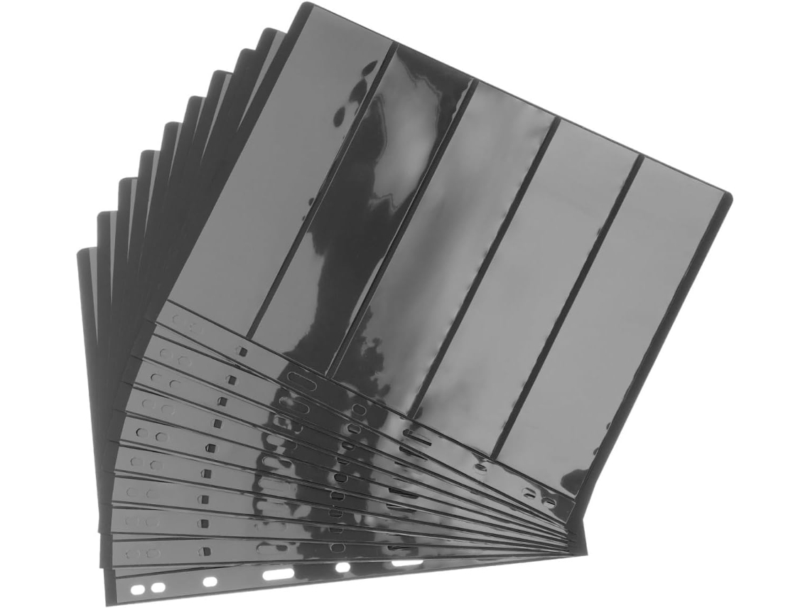 Nuobesty Classeur De Timbres Noir 10pcs Pet Réutilisable Para Coleção De Timbres E Cartes Postais
