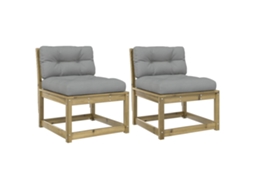 Garden Sofa, Garden Sofas Vidaxl Marrom Madeira De Pinho Impregnada (com Almofadões)