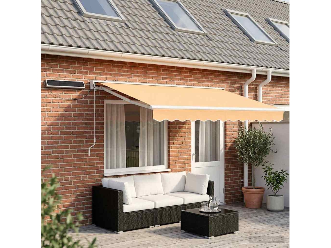 Vidaxl Toldo Retrátil Elétrico Areia 5 X 3 M