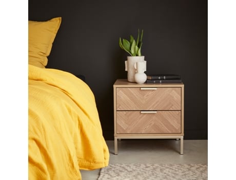Mesa de Cabeceira com Efeito de Madeira e Design Natural SWEEEK