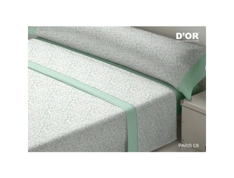 Conjunto De Lençol Dor Paris Algodão Verde (120x200)