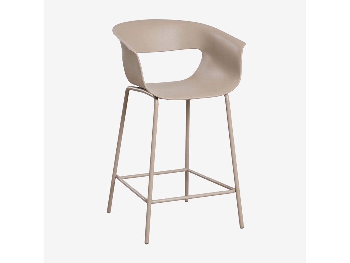 Sklum Pack De 4 Bancos Altos Em Polipropileno E Aço Alanys Plástico Moka Brown ↑65 Cm