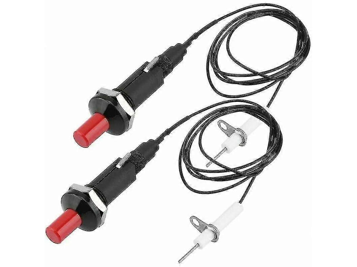 Encendedor Piezo Para Barbacoa Resistente Ao Calor Com Botão De Empurrão Eletrodos De Ignição Universal Para Gás Lpg E Ng