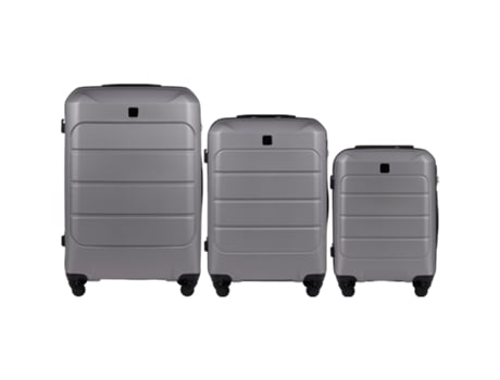 Conjunto De Bagagem Wings Gannet De 3 Peças Cinza Titan, Material Abs