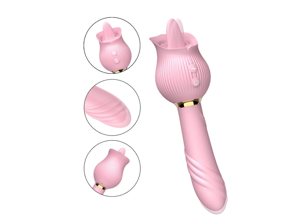 Retrátil Rose Shape Masculino Stroker Com Língua Como Lamber Sensação Prazer Brinquedo Para Adultos Estimulação Inesquecível Vermelho