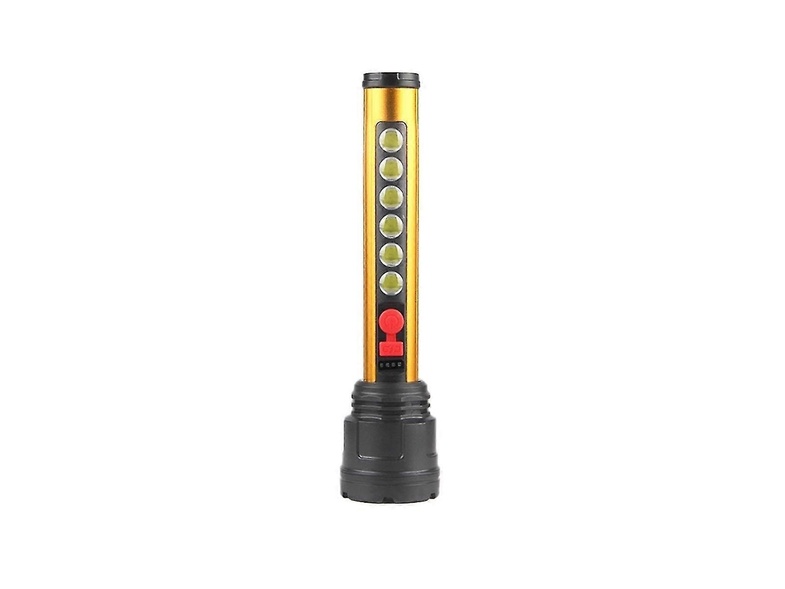 Lanterna Cob Com Carregamento Usb E Display De Energia, Lâmpada Lateral Externa, Lanterna Remota, Holofote De Acampamento Olysi Shop (dourado)
