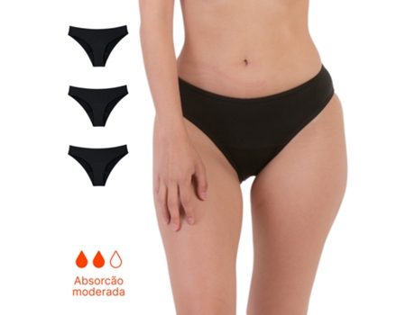 Pacote De 3 Biquíni Menstrual Clássico Fluxo Normal Ecowoman