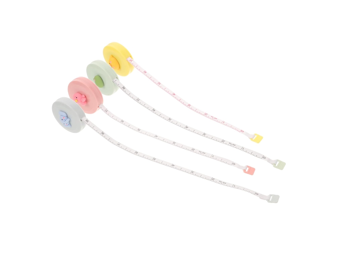 Conjunto De 4 Réguas De Costura Pequenas Com Desenhos Animados, Fita Métrica Flexível Retrátil, Fita Gokoco