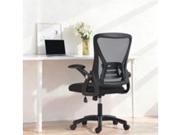 Cadeira Ergonômica De Escritório Em Malha Preta, Com Braços Giratórios E Ajuste De Altura – 59,5 X 56 X 103 Cm