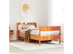 Cama Sem Colchão 75x190 Cm Madeira De Pinho Maciça Castanho-mel
