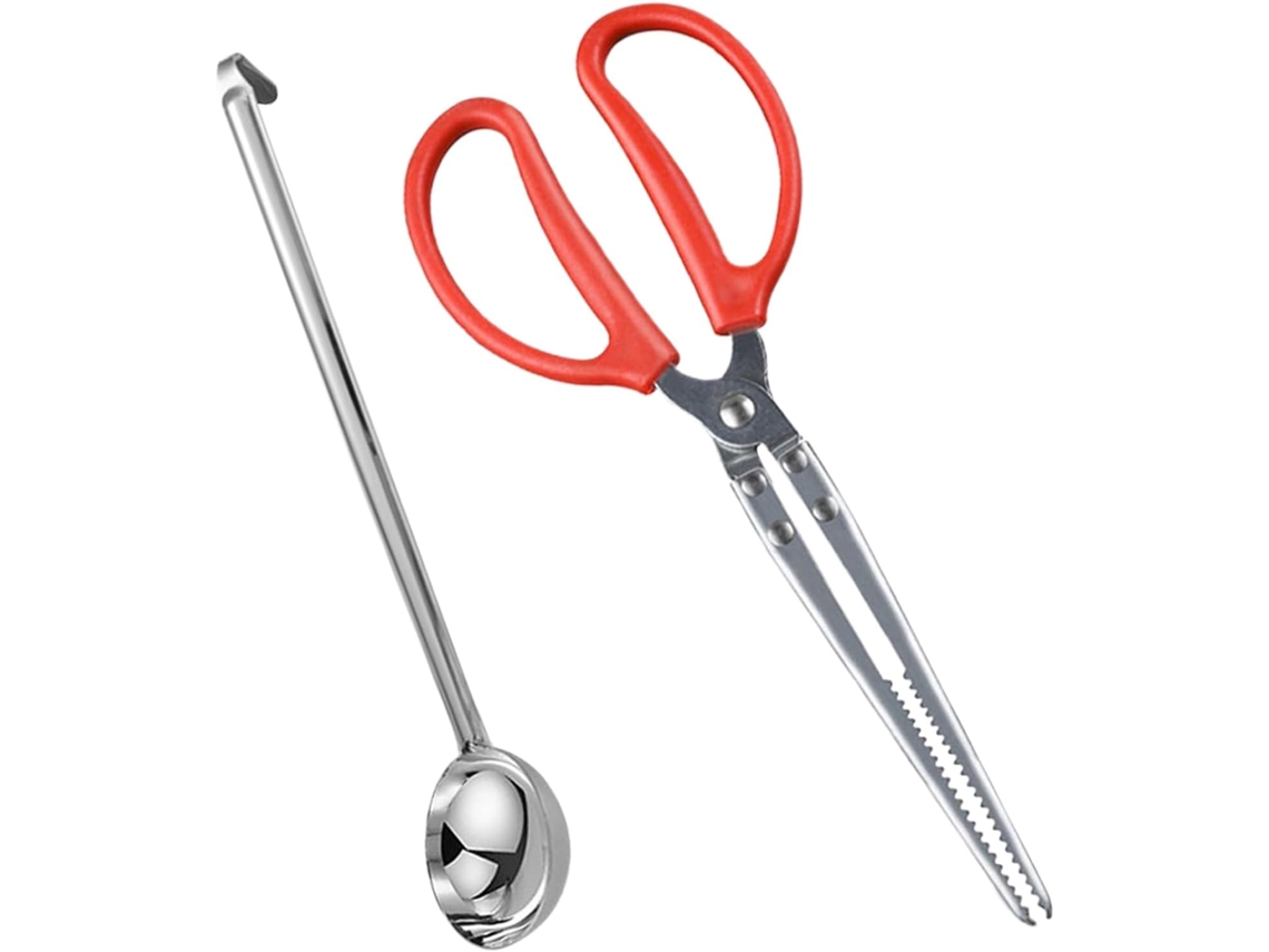 Pinça Para Chaminé Cabo De Aço Inoxidável Pá Longa Carvão Limpeza Chaminés Ideal Cozinhar, Fazer Churrasco, Uso Interno