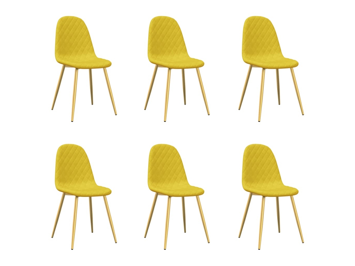 Dining Chair, Dining Chairs Vidaxl Amarelo Veludo (n/a)