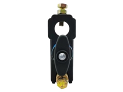 Isolador de bateria automotiva, design robusto com botão anti-intrusão.