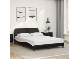 Estrutura Cama C/ Cabeceira 120x200 Couro Artif. Preto/branco