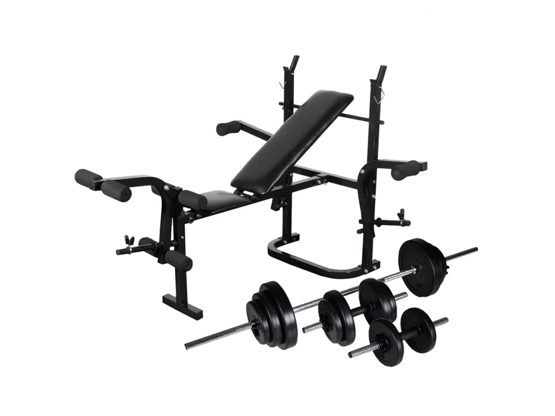Banco Musculação C/ Suporte P/ Pesos Barras E Halteres 30,5kg DKD HOME DECOR