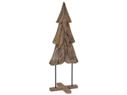 Conjunto 1 Decoração De Natal Vidaxl Castanho Madeira De Teca Maciça (121 Cm)