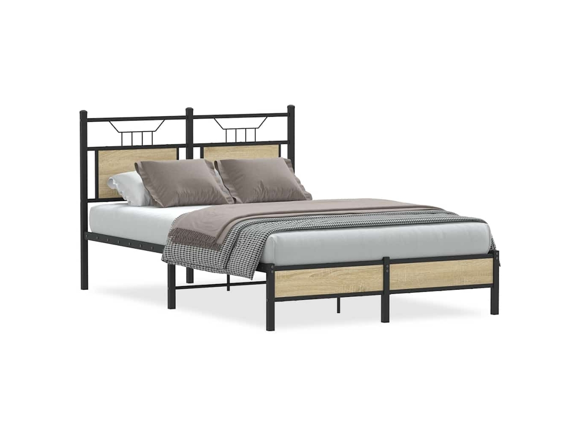 Bed Frame, Bed Frames Vidaxl Marrom Madeira Processada (120 X 190 Cm)