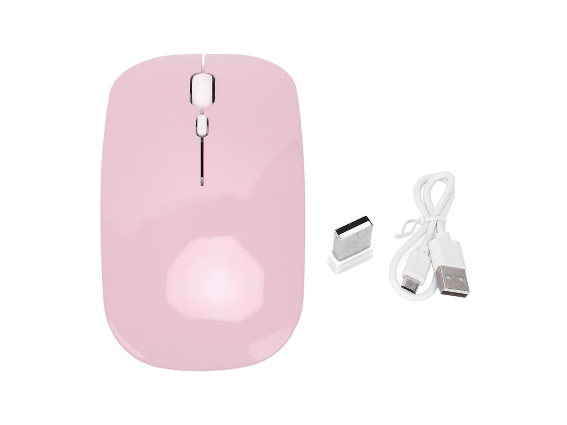 Rato Óptico Sem Fio 2.4g 2 Modos Rosa