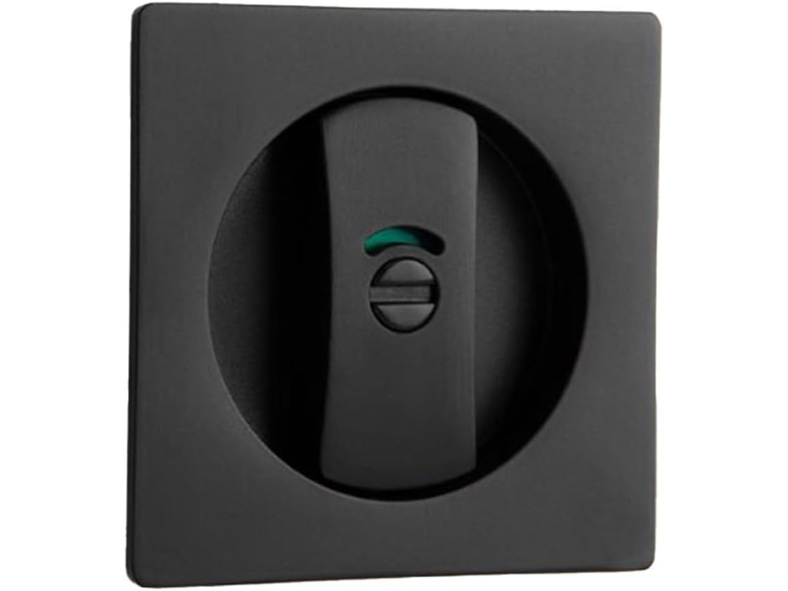 Fechadura Para Porta De Correr Com Indicador, 65mm, Liga De Zinco, Preta