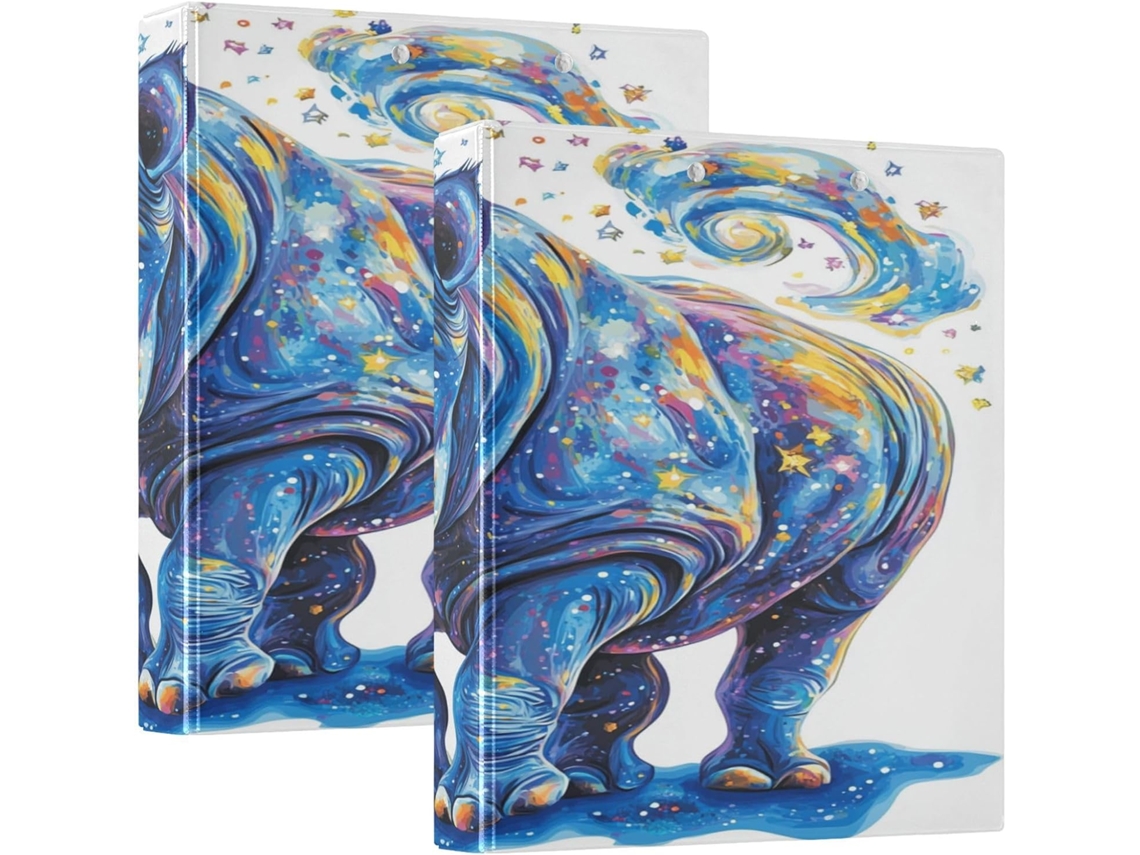 Adesivo Chic Rhinoceros Design Estético, 3,8cm 1,5 Polegadas, 3 Aros com Sacos, Pacote com 1 ou 2 Unidades, 200 Folhas