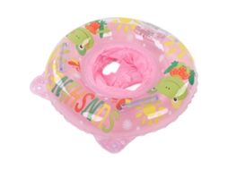 Primerox anel Flutuante Bebê com Assento e Alças Duas Pvc Bonito Pato Rosa para Piscina
